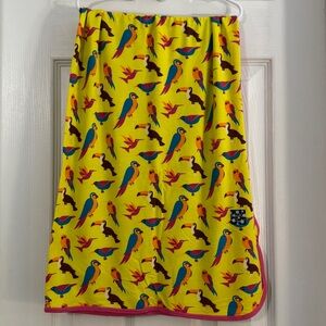 Bamboo Unisex One side Yellow with Birds Baby Blanket